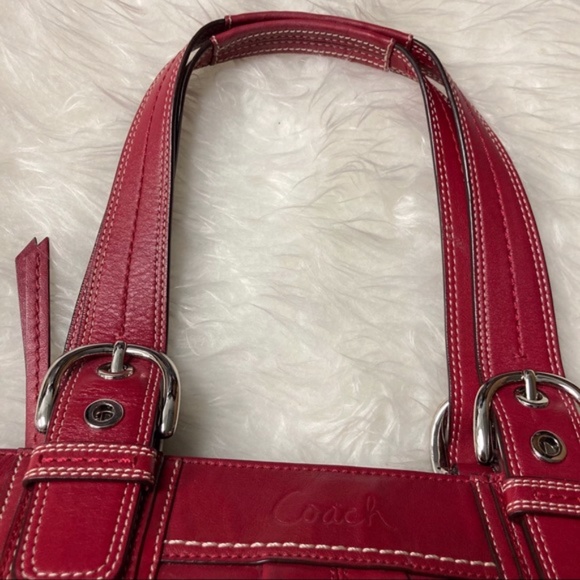 Coach F13732 Soho Hampton Satchel Tote in Red - Picture 5 of 10